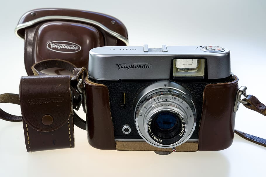 voigtlander, vito c, 카메라, 60 년대, 포도 수확, 복고풍의, 비슷한 물건, 오래된 카메라, 복고풍 표정, 늙은