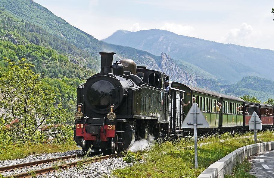 Steam Locomotive, Mallet, metrspur, special crossing, tourism, chemin de fer de provence, vartal, le var, south of france, alpes maritimes