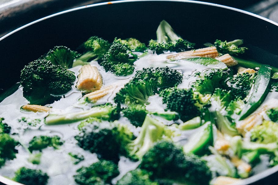 sup brokoli, sayuran, makan malam, makan siang, hijau, memasak, hidangan, lezat, brokoli, wajan