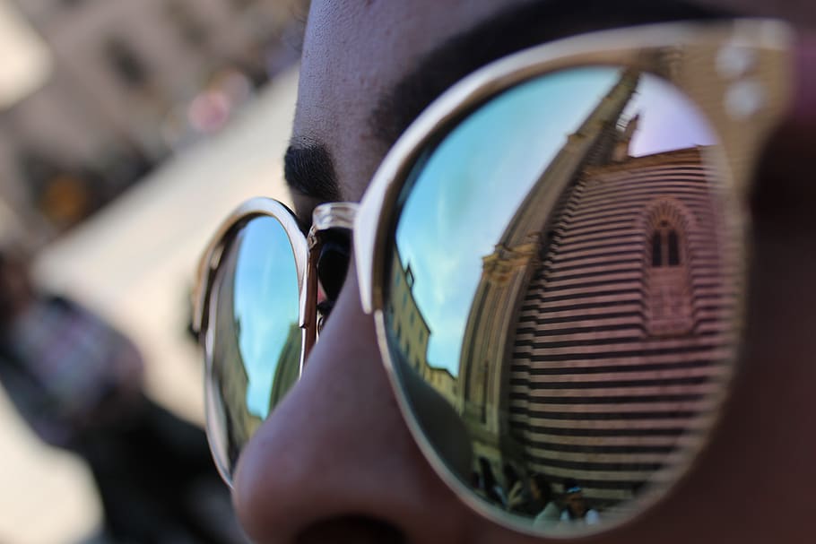 glasses, girl, monument, reflection, eyes, young, face, umbria, italy, orvieto