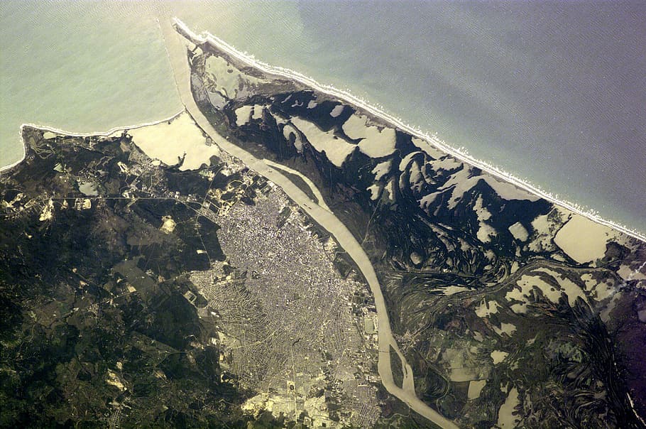 Vista satelital, Satélite, Vista, Barranquilla, Colombia, Baranquilla, Fotos, dominio público, Imagen satelital, Imagen espacial
