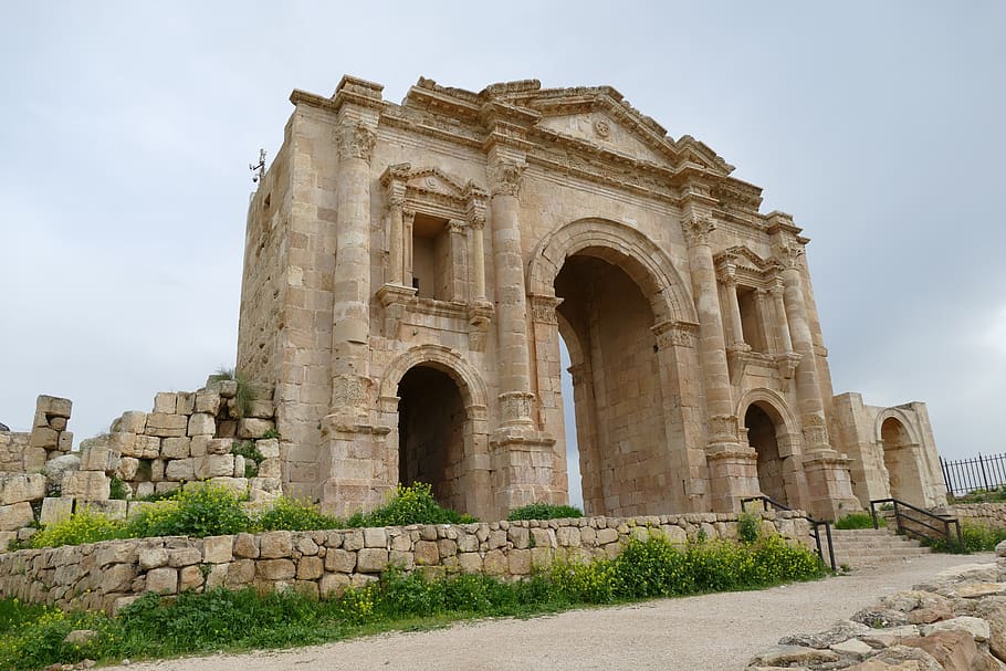 jordania, jerash, gerasa, ruina, antigüedad, templo, romano, arqueología, históricamente, arquitectura
