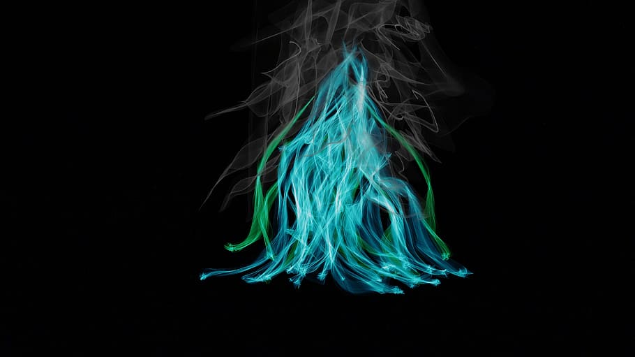verde, azul, digital, fondos de pantalla, fuego, llama, humo, quemadura,  color, marca | Pxfuel