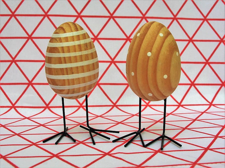 easter eggs, eggs, wooden, model, shape, easter, abstract, texture, color, red