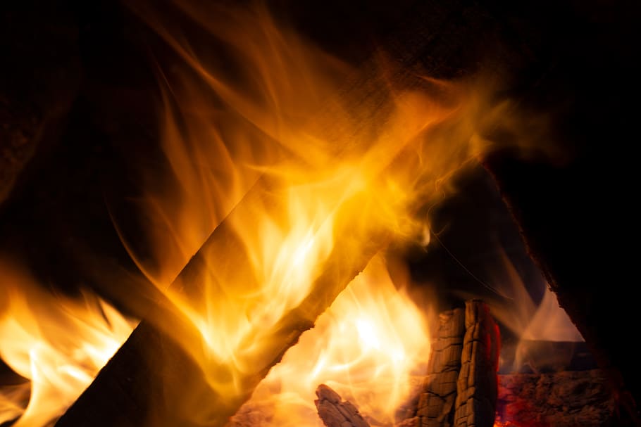 camp, fire, flames, night, firewood, burning, warm, burn, hot, warmth