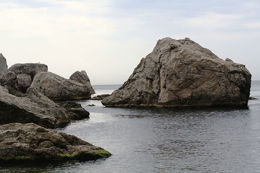 sea, rocks, coast, sky, nature, travel, vacation, landscape, yakushenko, water