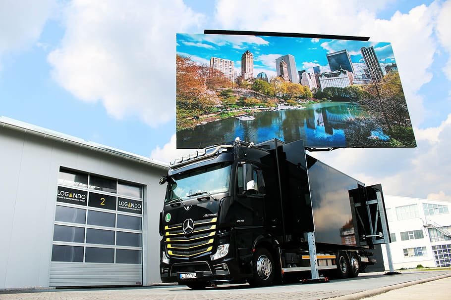 truck, work, business, germany, leipzig, media, led, video wall, event production equipment, led truck