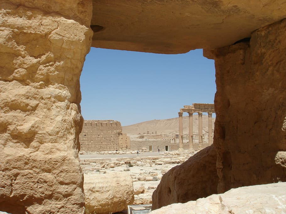 Palmyra, Gurun, Mutiara, Semit, Kota, kota semit, syria, sandiwara, zaman batu baru, benda-batu