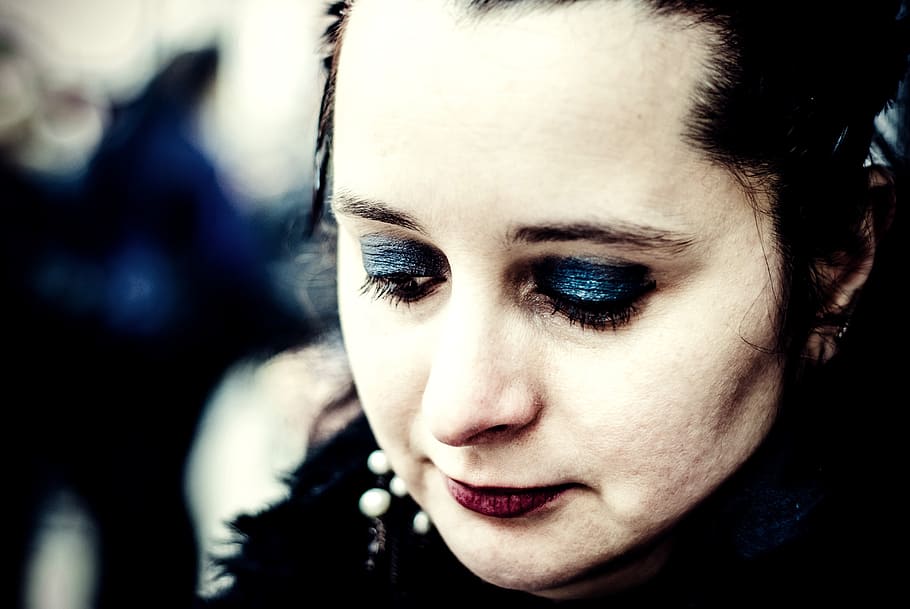 whitby goth weekend, festival, gothic, woman, headshot, portrait, close-up, one person, real people, focus on foreground