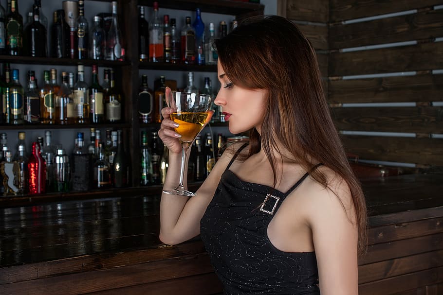 woman drinking wine, inside, bar, girl, young, woman, beauty, model, hair, hairstyle