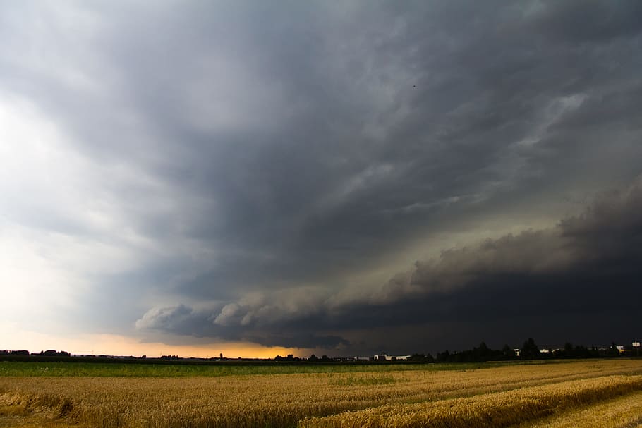 naturaleza, cielo, súper célula, tormenta, caza de tormentas, Baviera, Alemania, nube tormentosa, adelante, se forman nubes