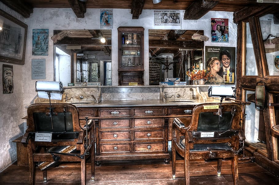 salon interior, barber, grootmoederstijd, old, barber shop, barbier, cafe, small business, adults only, indoors