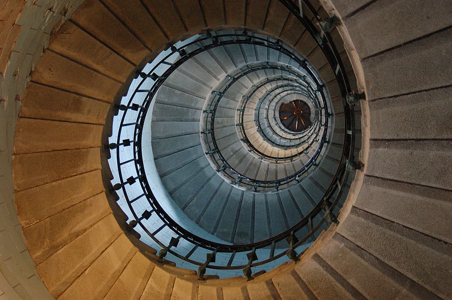 tangga, siput, spiral, vertigo, arsitektur, tangga dan tangga, tangga spiral, struktur buatan, susuran tangga, di dalam ruangan