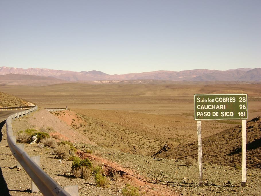 paisaje, la carretera, ver, firmar, norte, Argentina, turista, desierto, montaña, naturaleza