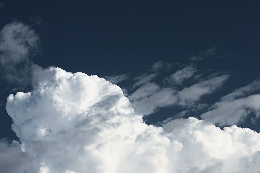 white clouds, high, rise, photography, numbus, clouds, blue, sky, cloud - sky, cloudscape