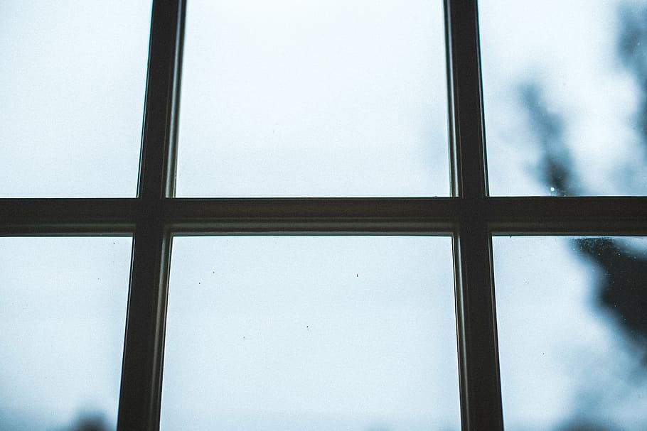 white, wooden, framed, glass window, closeup, photography, window, pane, glass, indoors