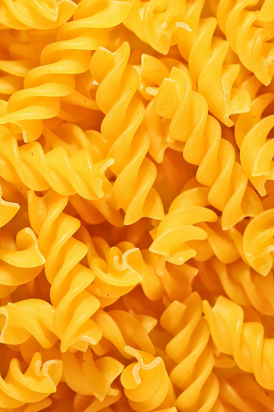 pasta, fusilli, texture, color, the framework, full frame, backgrounds, freshness, yellow, food