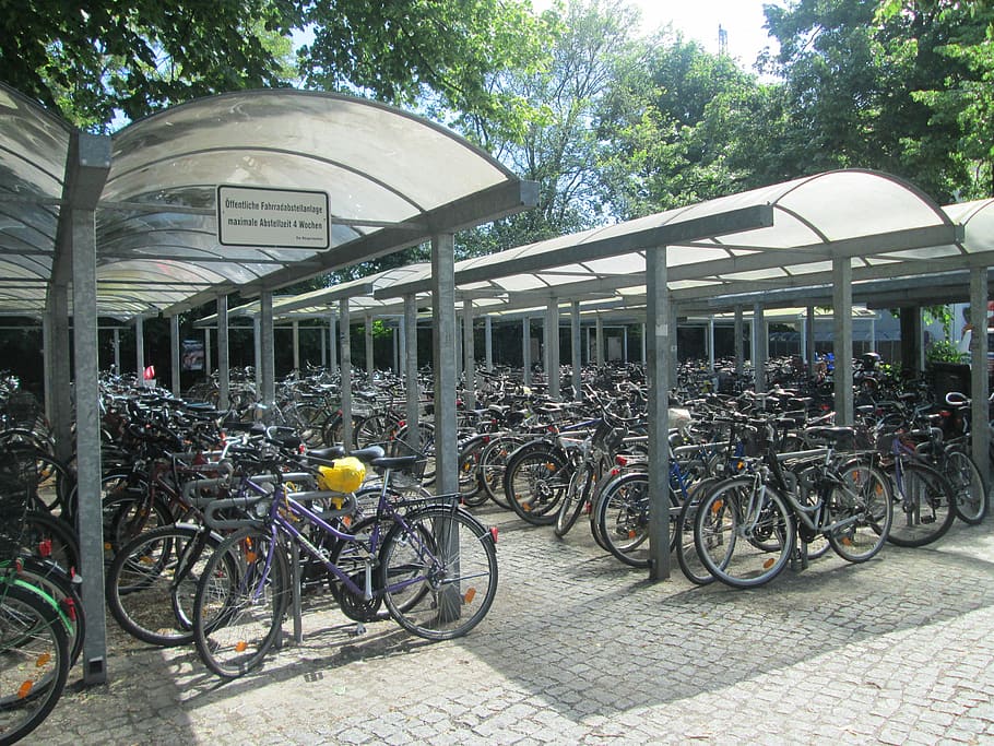 Parking, Bikes, Transport, bicycle, transportation, mode of transport, outdoors, cycling, day, mode of transportation