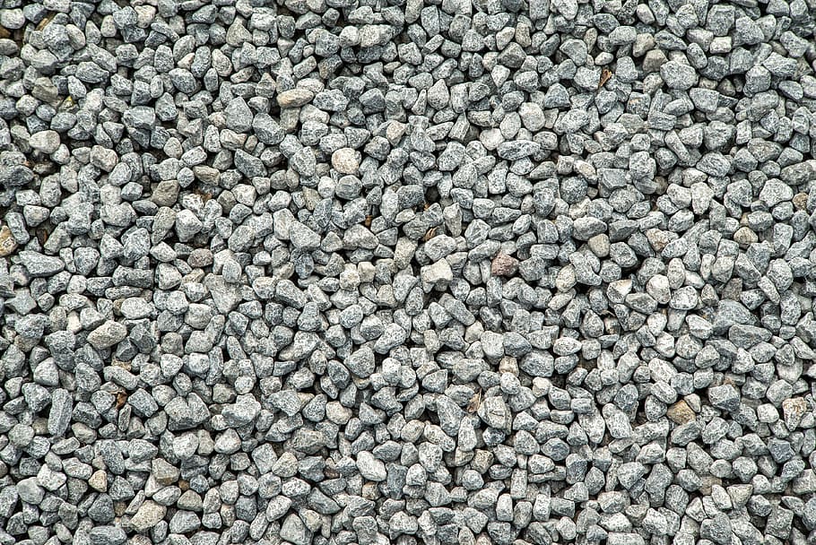 gray gravel lot, pebble, pebbles, stones, structure, background, texture, road, backgrounds, grey