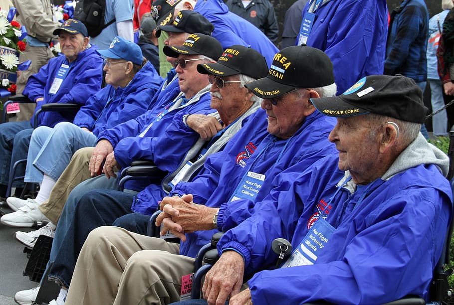 veterans, korea war, memorial, washington dc, remembrance, group of people, men, real people, adult, women