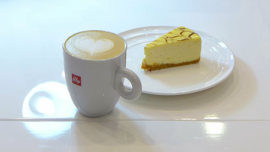 coffee, pastry, dim sum, afternoon tea, cake, food and drink, cup, drink, mug, coffee cup