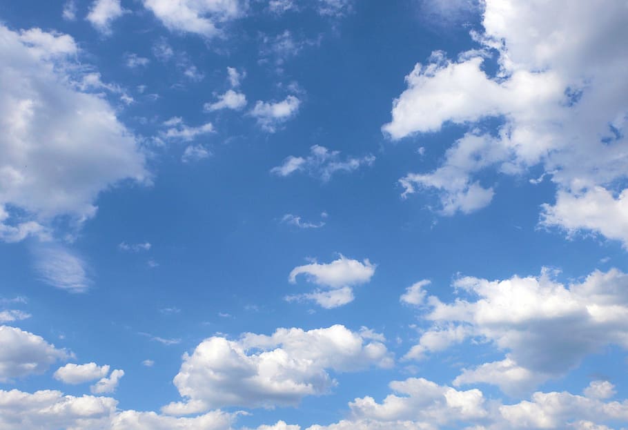 cloudy, sky, daytime, blue sky, white clouds, clouds, air, blue, white, cloud - sky