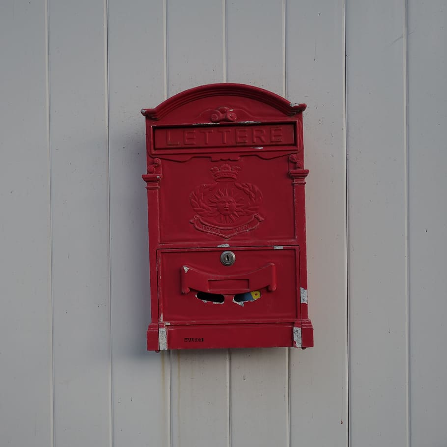 Mailbox, Red, Post, Email, Letters, red, post, message, delivery, address, sheet