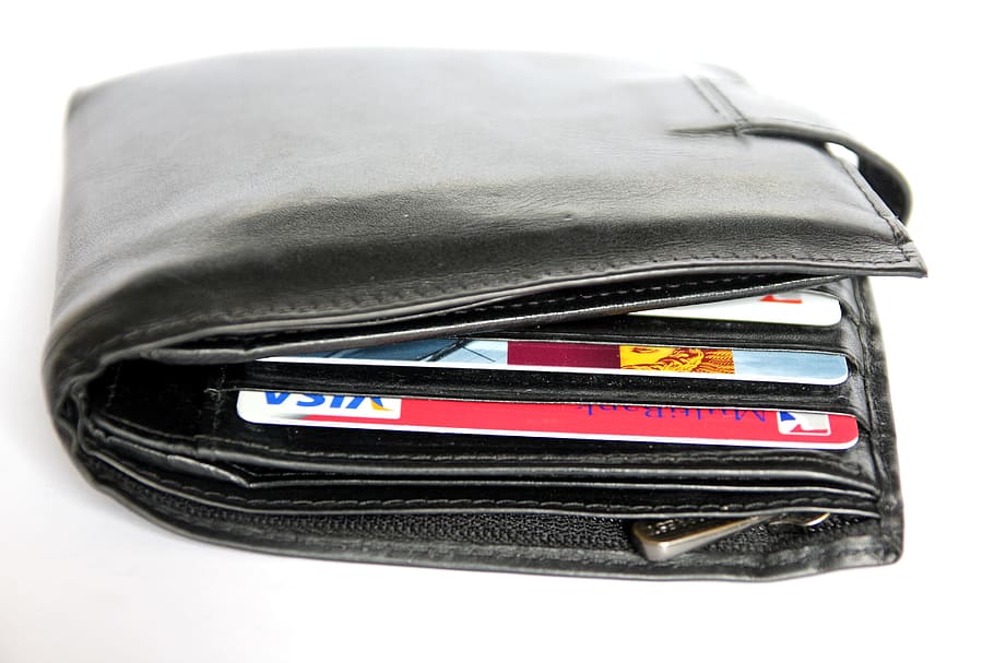 black, leather wallets, assorted, cards, wallet, payment cards, pay, credit card, card, money