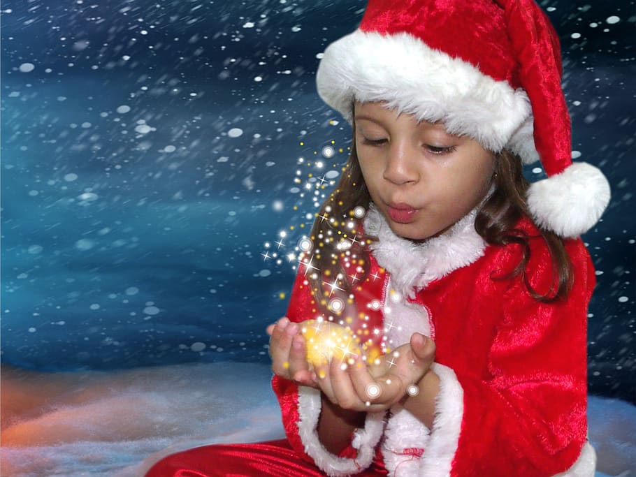 noel, christmas, brightness, party, december, bonnet, red, childhood, child, winter