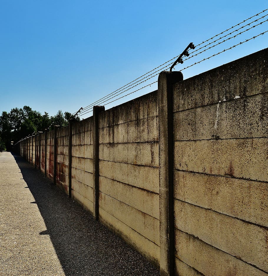 konzentrationslager, dachau, wall, barbed wire, history, memorial, kz, cruel, terrible, bad