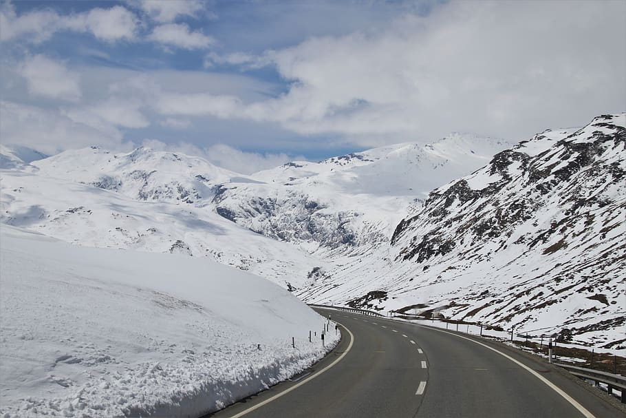biel, snow, mountains, the silence, highway, peak, alpine, the alps, see, winter