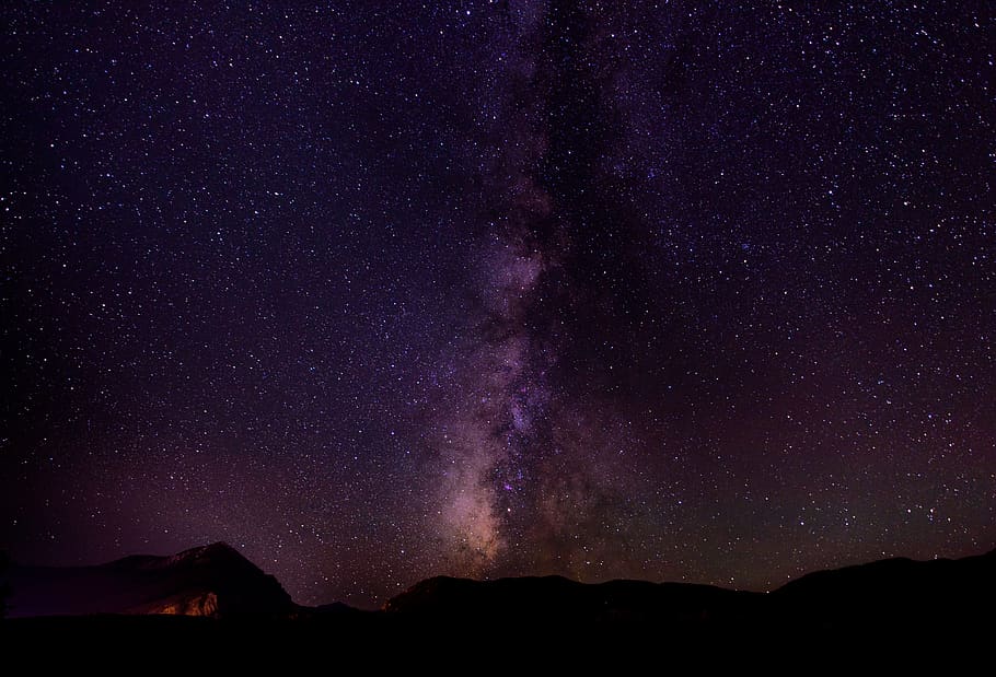 galaxias, cielo, noche, estrellas, espacio, montaña, paisaje, naturaleza, pintorescos - naturaleza, estrella - espacio