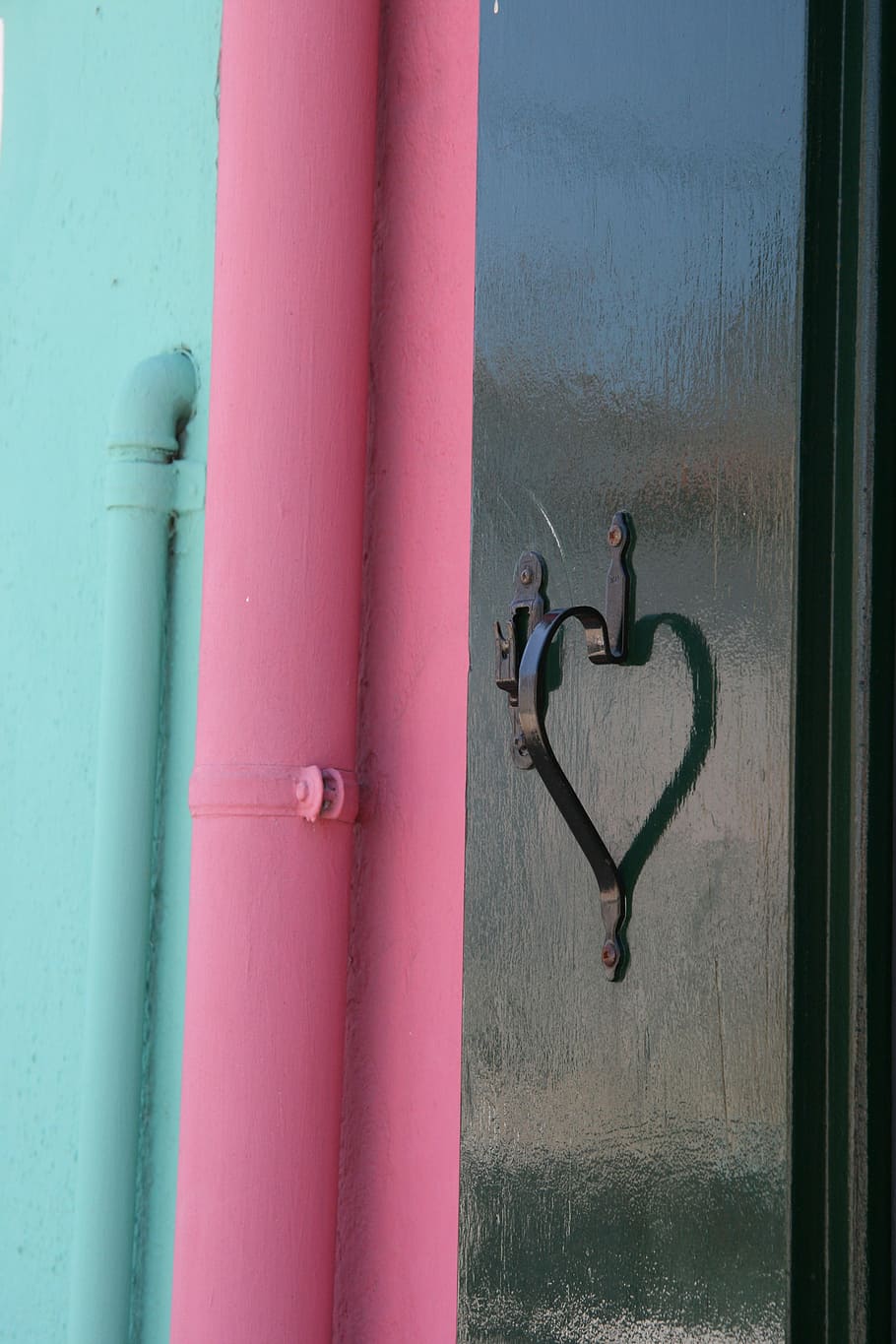 heart, color, door, handle, venice, metal, day, protection, wall - building feature, security