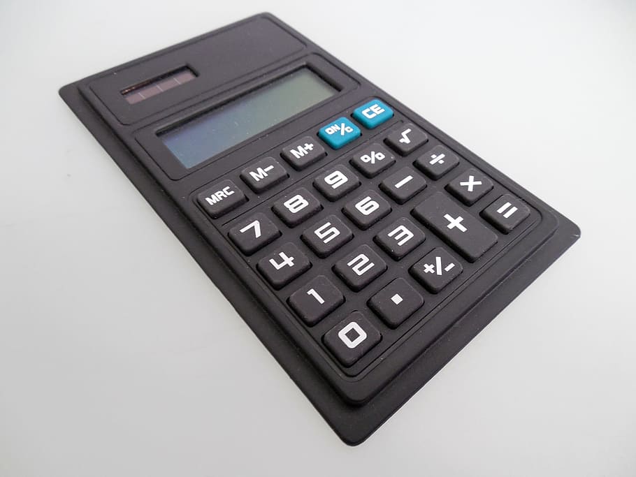 black digital calculator, calculator, radhakrishnan, solar calculator, office, how to calculate, calculation, count, business, close