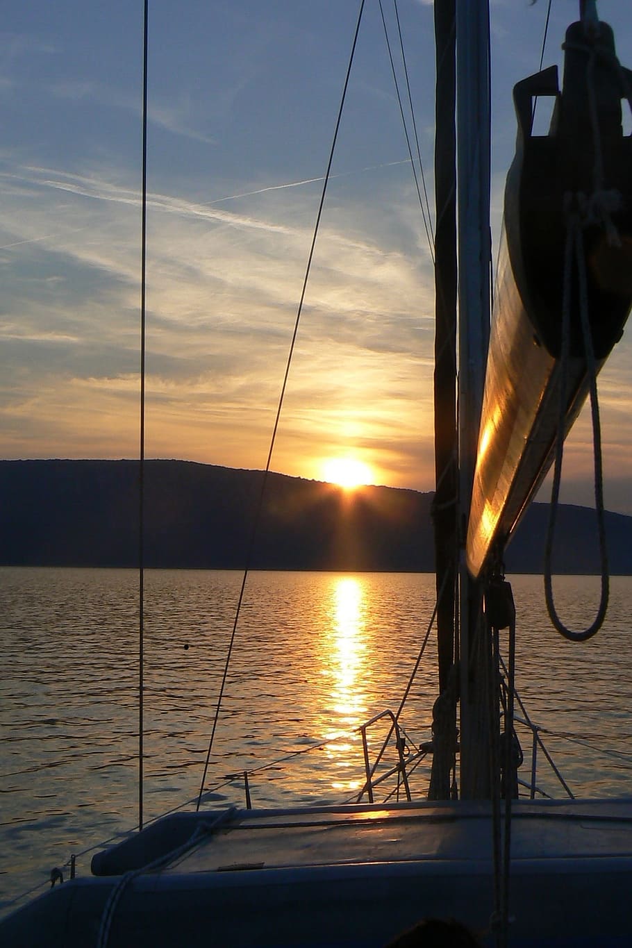 Sailing Boat, Water, Sunset, Boo, sail, mast, nautical Vessel, sea, sailboat, sailing