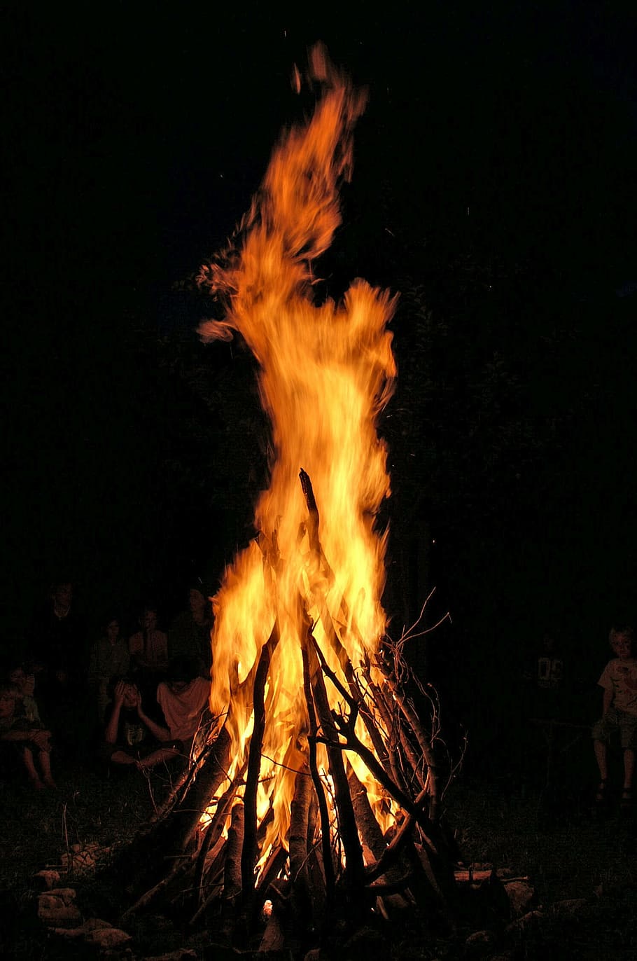 bonfire vector art, fire, night, flame, campfire, heat, yellow, burning, heat - temperature, fire - natural phenomenon