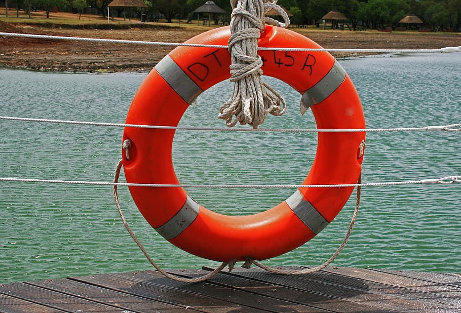 life saver ring, ring, float, device, rescue, orange, bright, maritime, water, rope