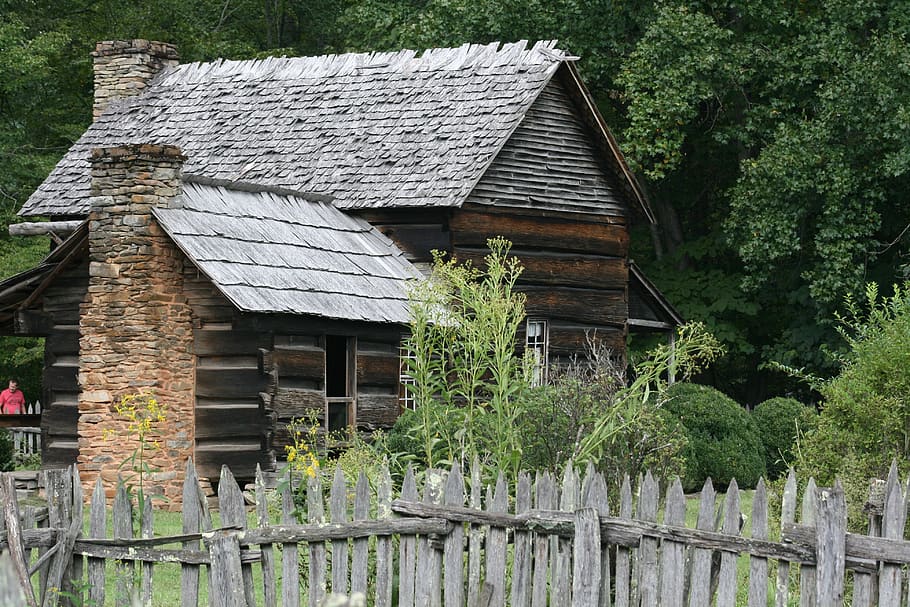 cabin, frontier, log, vintage, rustic, wood, rural, antique, old, house