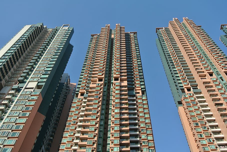 Hong Kong, Linha do horizonte, urbanas, skyline de hong kong, construção, arranha céu, ásia, alto, cidade, arquitetura
