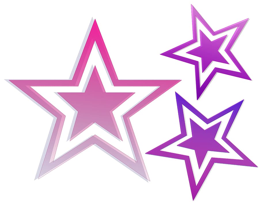 紫の星のシンボル, ピンク, 紫, 色, 明るい, 星, 星の形, シンボル, ベクトル, イラスト