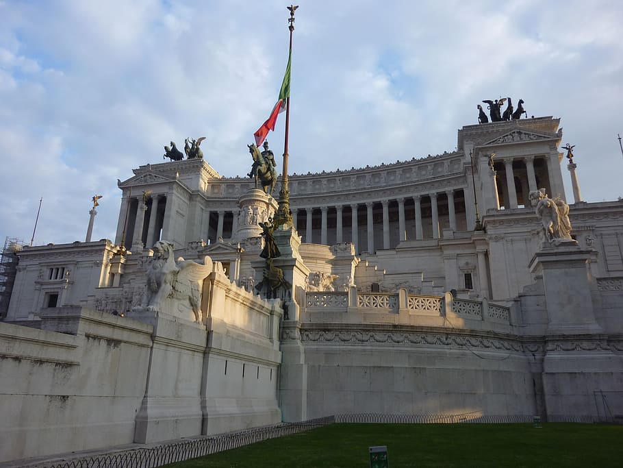 italy, rome, monumento, nazionale a vittorio emanuele ii, monument, building, antique, architecture, holiday, places of interest