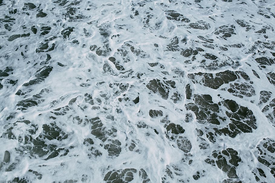 ocean, water, close up, waves, bubbles, splash, nature, outside, outdoors, wet