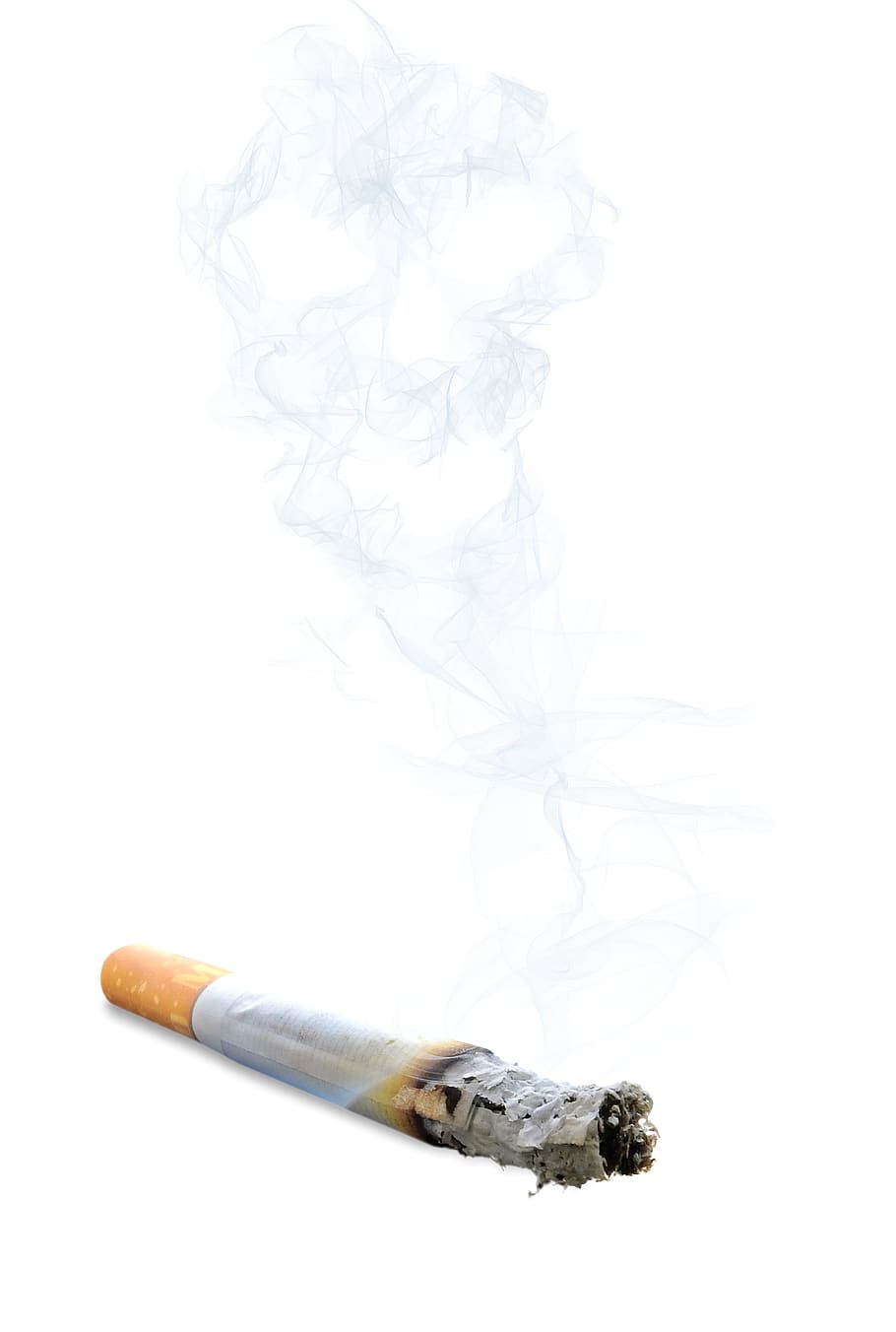 cigarette, smoking, smoke, embers, ash, death, skull and crossbones, addiction, unhealthy, warning sign