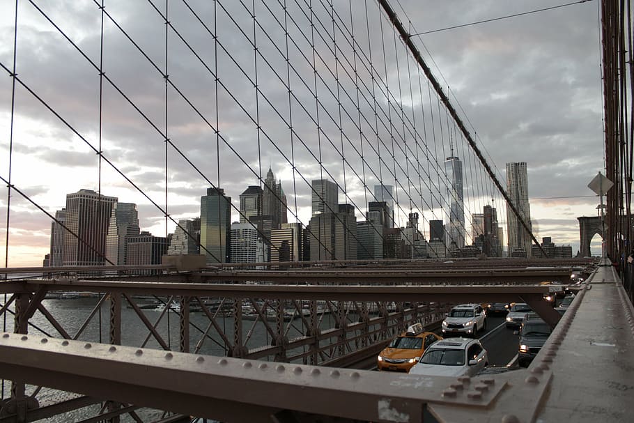new york, city, bridge, brooklyn, manhattan, skyline, river, new york skyline, new, architecture