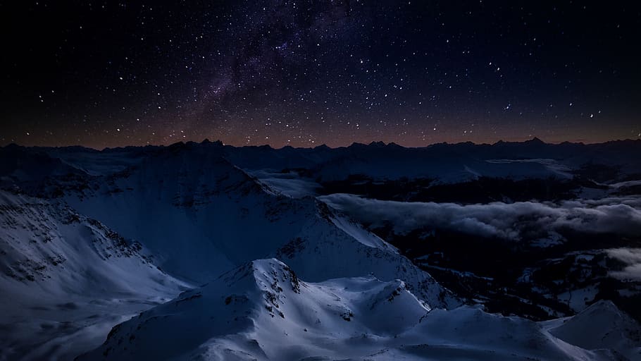 Lenzerheide, Suiza, montaña, invierno, frío, estrella, noche, nieve, estrella - espacio, astronomía