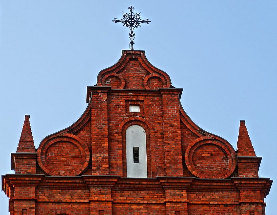 holy trinity church, gable, bydgoszcz, religious, building, architecture, monument, poland, built structure, building exterior