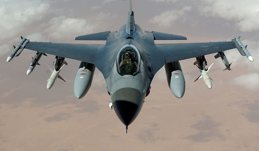 enfocado, foto, f-16, f-16 avión de combate, avión de combate, f 16 halcón, avión, mosca, Estados Unidos, fuerza aérea