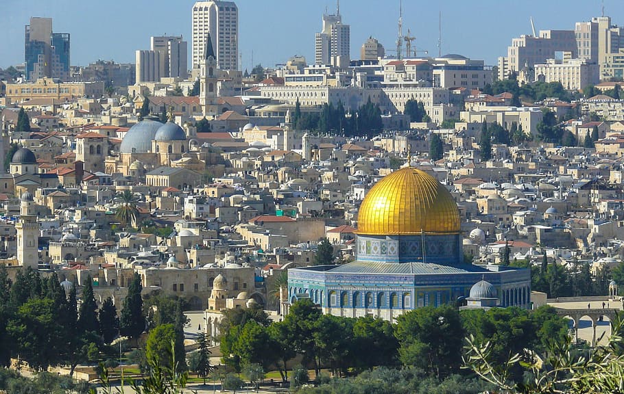 dome, rock, jerusalem, israel, temple mount, golden dome, architecture, building exterior, built structure, building