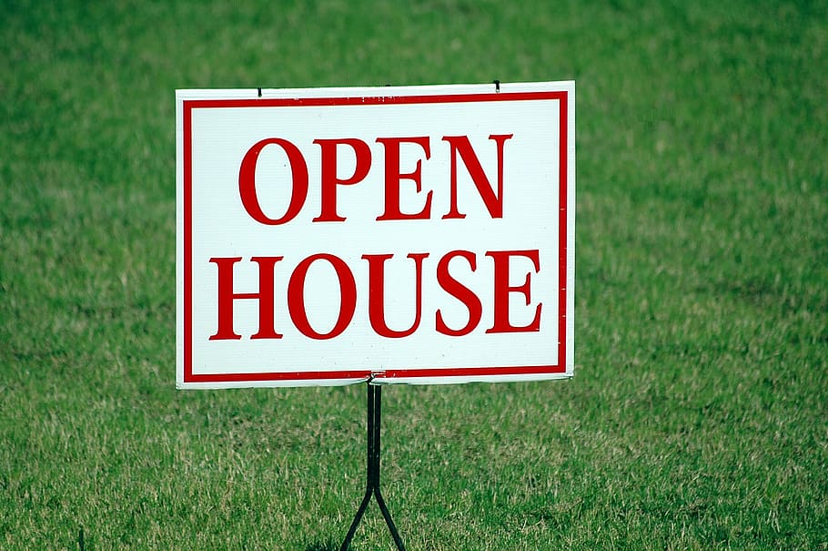 Señalización de casa abierta, casa abierta, signo, para la venta, bienes raíces, casa, abierto, venta, bienes, propiedad