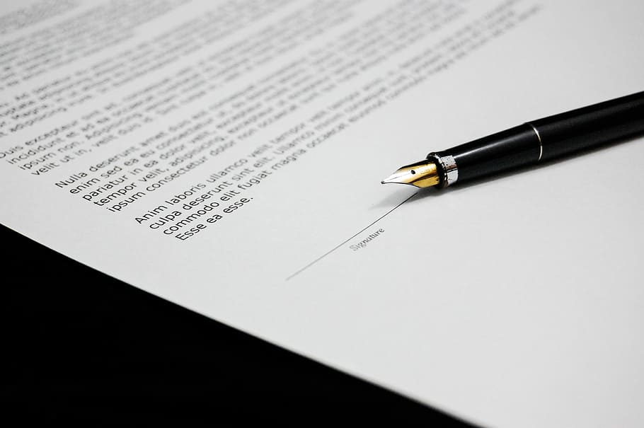 черный, перьевая ручка, белый, бумага для принтера, документ, соглашение, документы, знак, бизнес, бумага